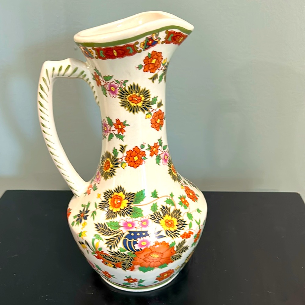 EXQUISITE H Bequet Fait Main Handmade in Belgium 11" Floral Ceramic Palace Vase.
